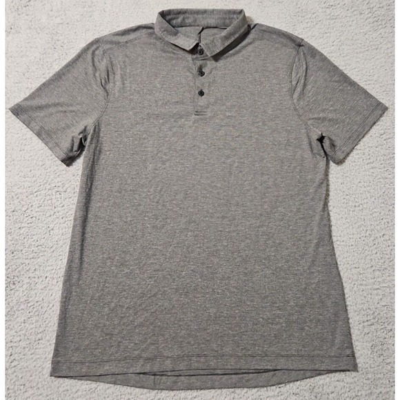 Lululemon Polo Shirt Mens Size XL Gray Performance Short Sleeve Casual Golf Flex - Picture 1 of 6